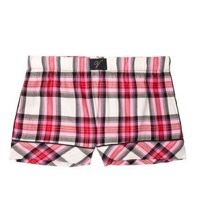 Victoria’s Secret red plaid flannel sleep shorts